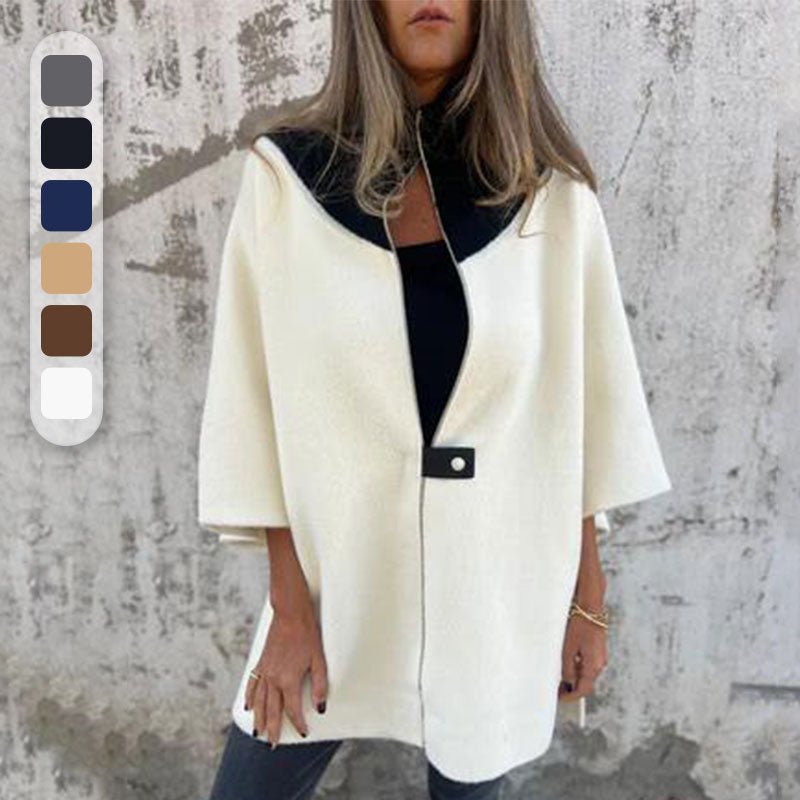 Damen Bicolor Lange Jacke für Eleganz 1