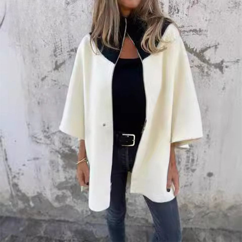 Damen Bicolor Lange Jacke für Eleganz 12