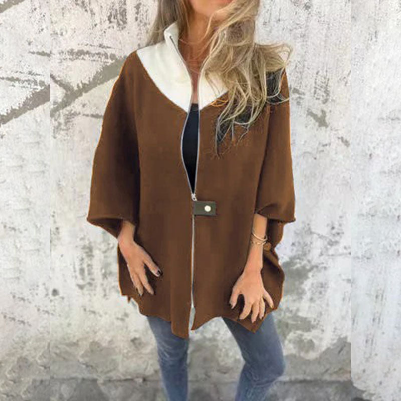 Damen Bicolor Lange Jacke für Eleganz 3