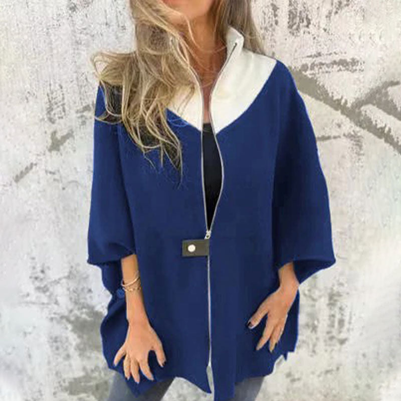 Damen Bicolor Lange Jacke für Eleganz 4