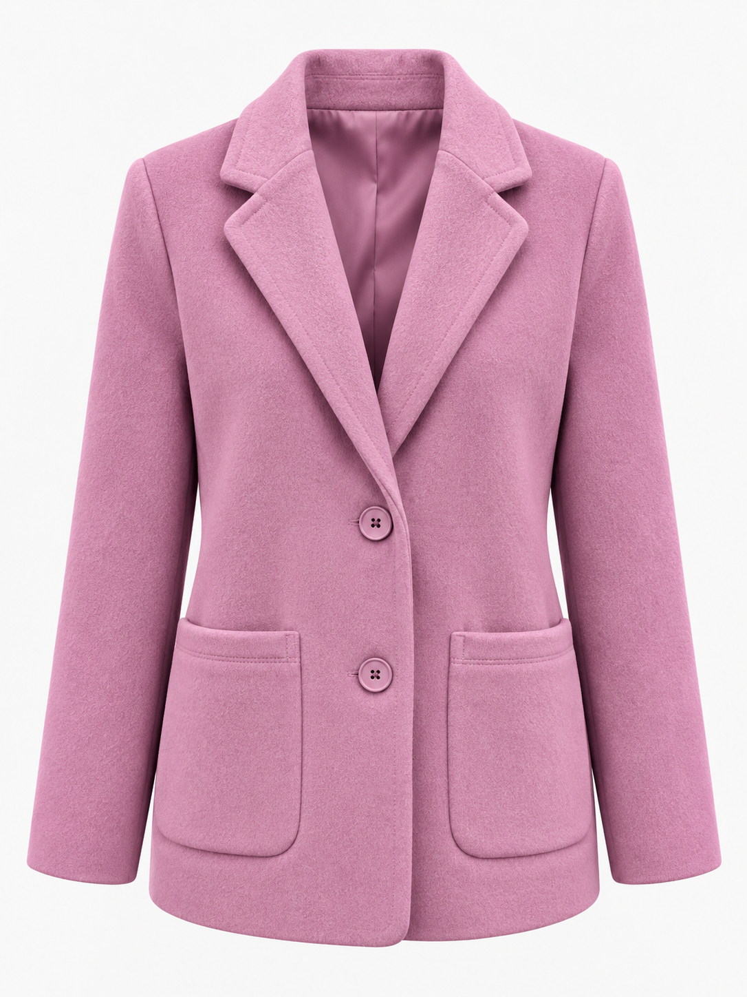 Damen Blazermantel aus Polyester mit Reverskragen, Knopfleiste und Taschen
