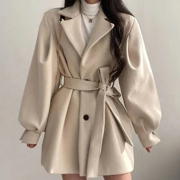 Damen Eleganter Figurbetonter Mantel 1