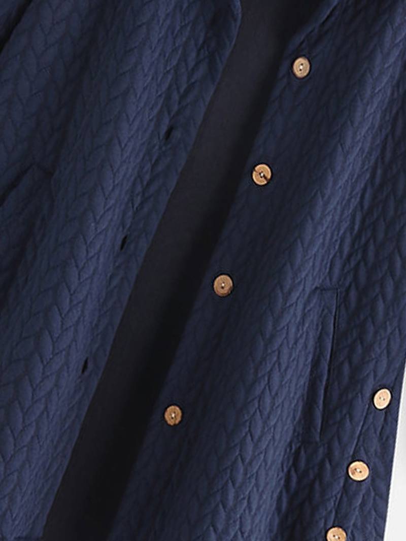 Damen Eleganter Schwarzer Wintermantel Lang
