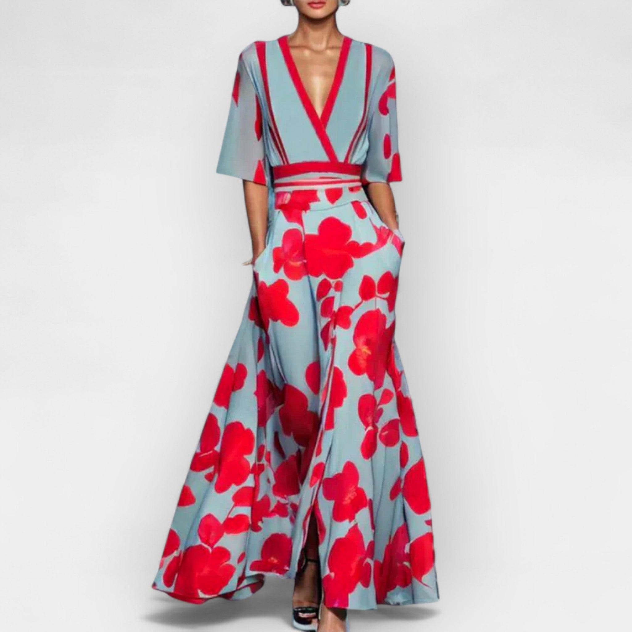Damen Elegantes Maxikleid Sommer Floral