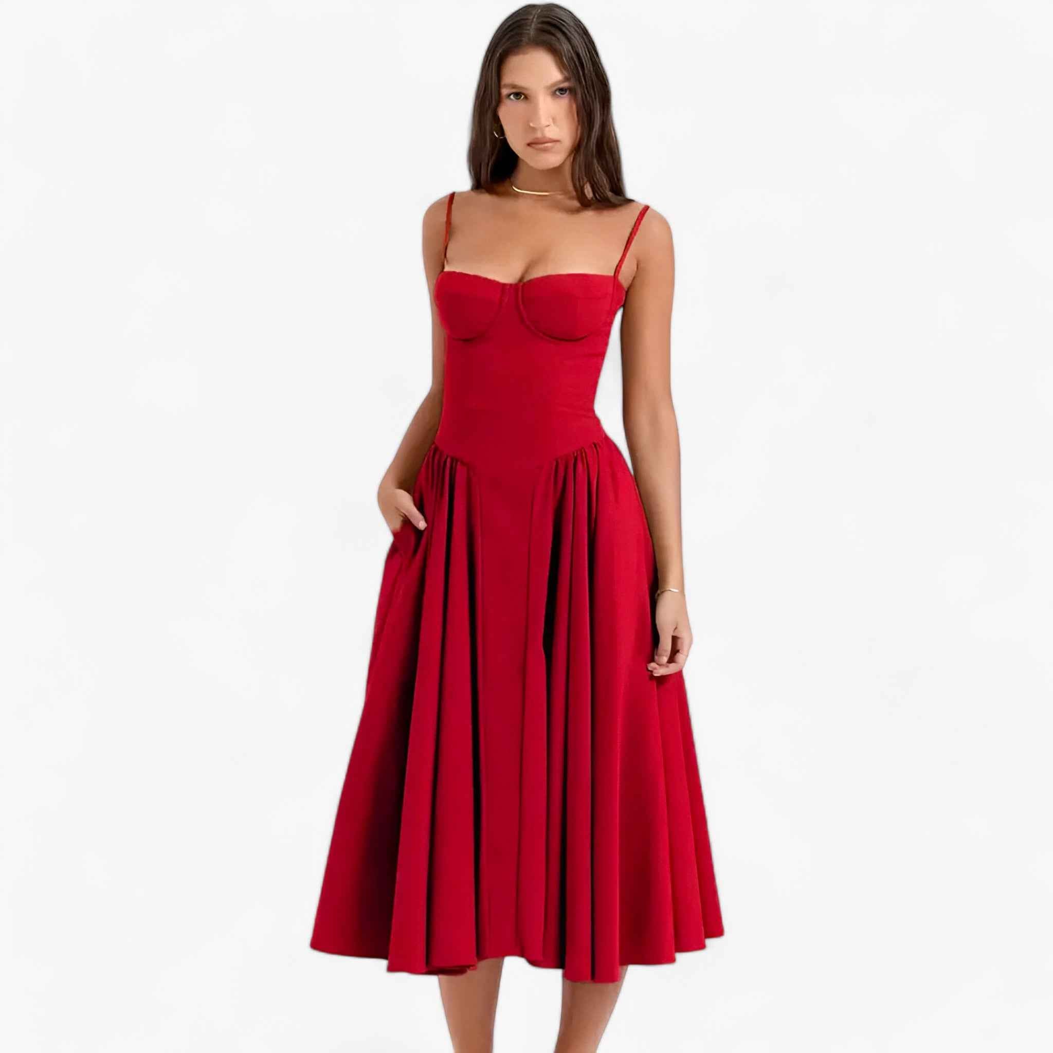 Damen Elegantes Midikleid für Hochzeitsgast 4