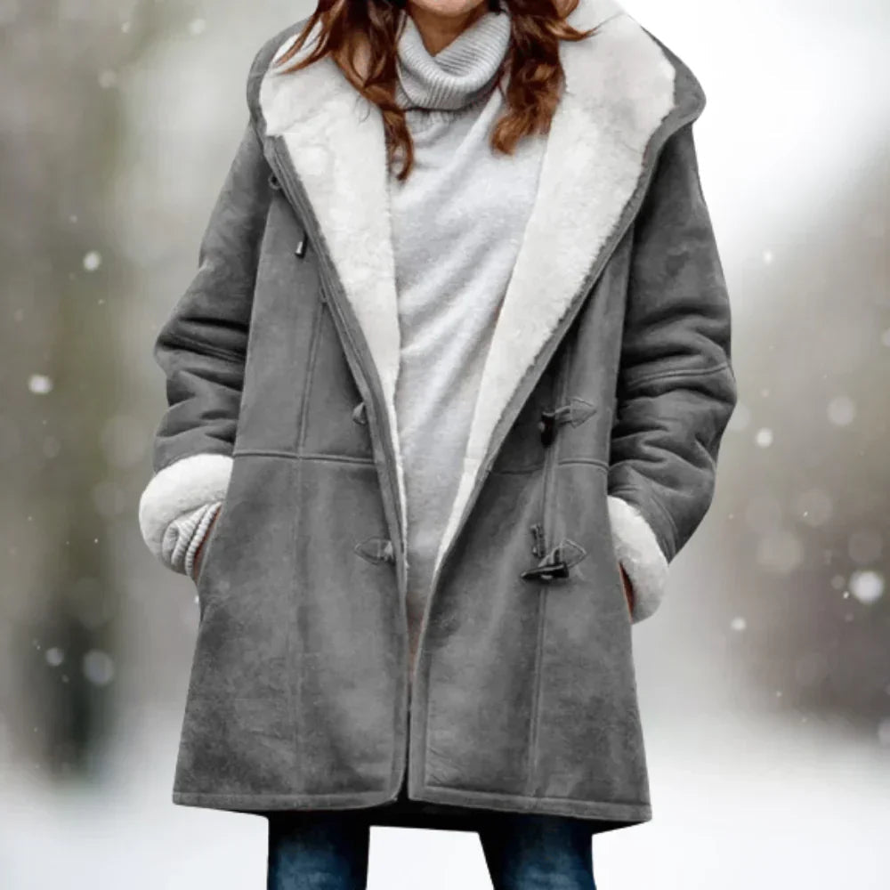 Damen Fleecejacke mit Halblanger Kapuze 0
