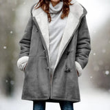 Damen Fleecejacke mit Halblanger Kapuze