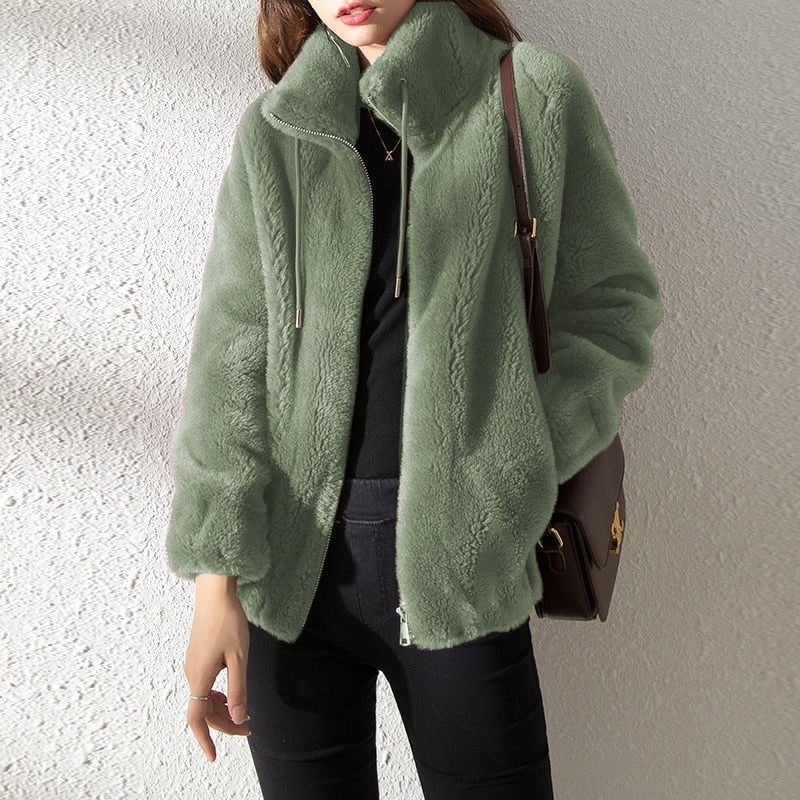 Damen Hochkragen Wolljacke für Komfort