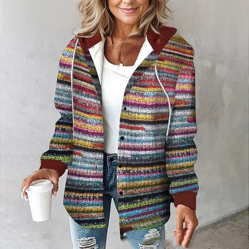 Damen Hoodie Mit Muster – Eleganter Kapuzenpullover