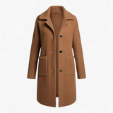 Cappotto lungo invernale da donna in misto lana