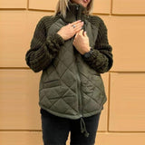 Damen Leichte Patchwork Daunenjacke