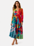 Vacker Nora - Barevné kimono s elegantním výstřihem do V pro styl a pohodlí