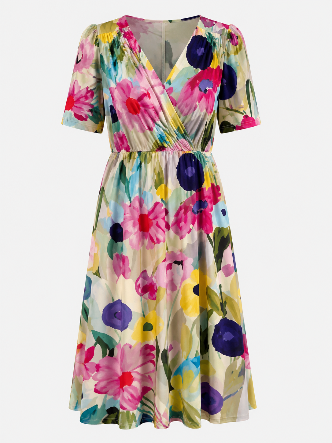 Abito casual con scollo a V da donna