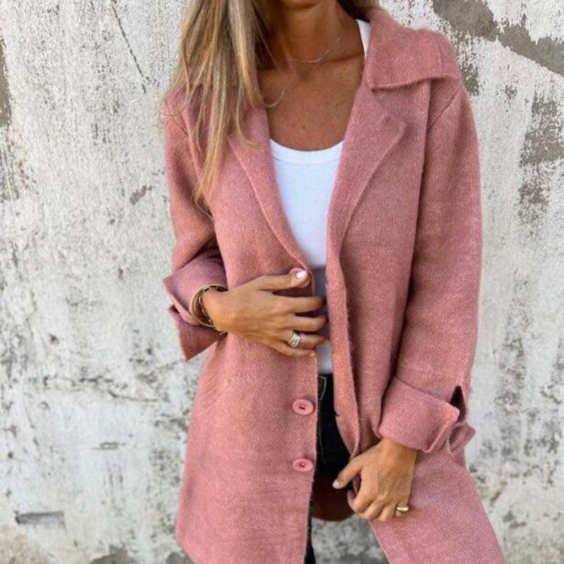 Damen Mittellange Elegante Jacke