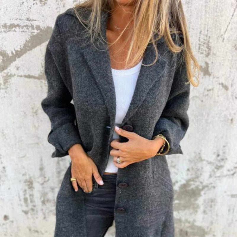 Damen Mittellange Elegante Jacke