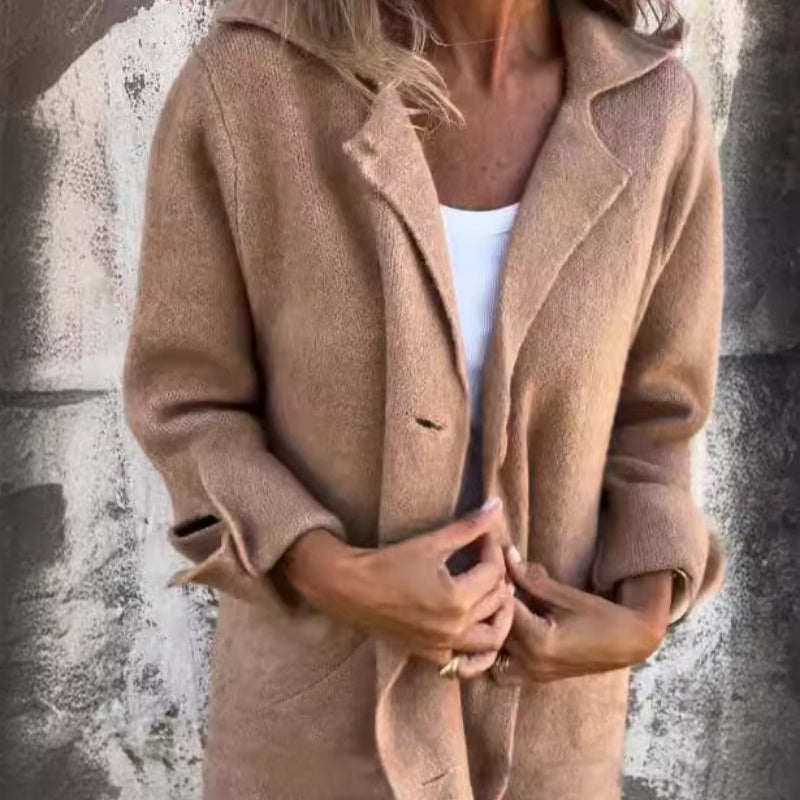 Damen Mittellange Elegante Jacke