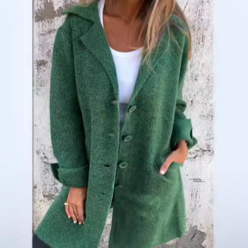 Damen Mittellange Elegante Jacke