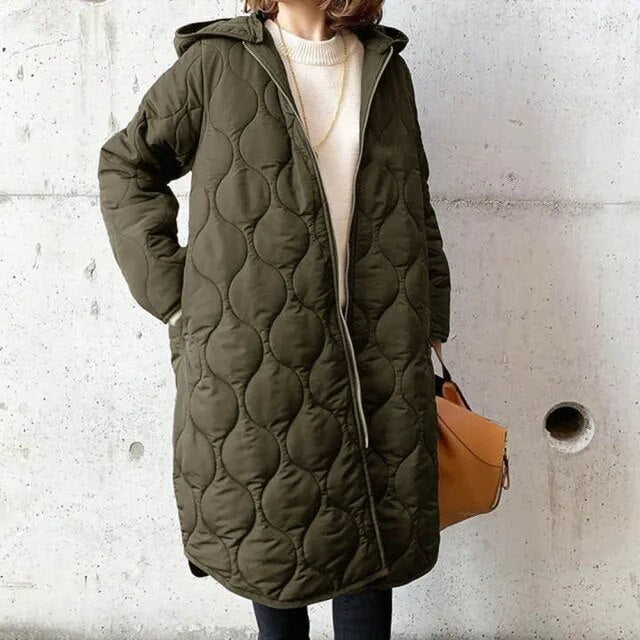 Damen Parka Winter mit Kapuze und Taschen