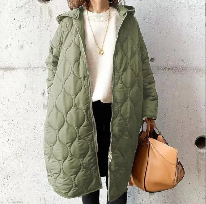 Damen Parka Winter mit Kapuze und Taschen