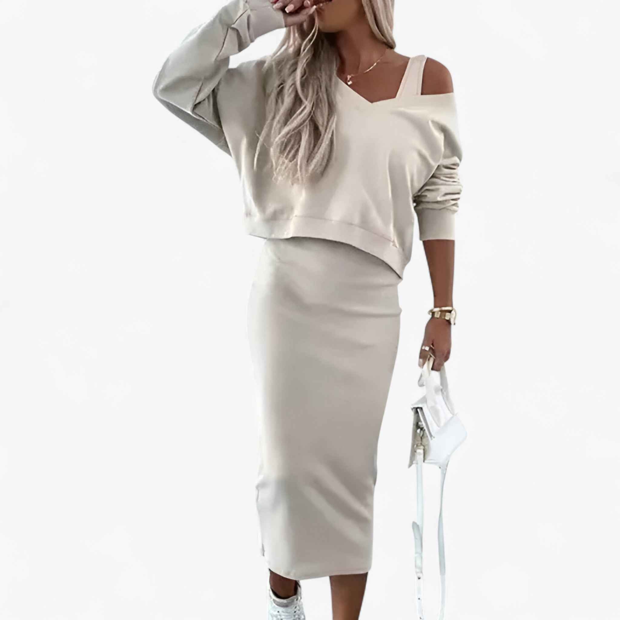 Lea | Damen Set aus Pullover und Kleid