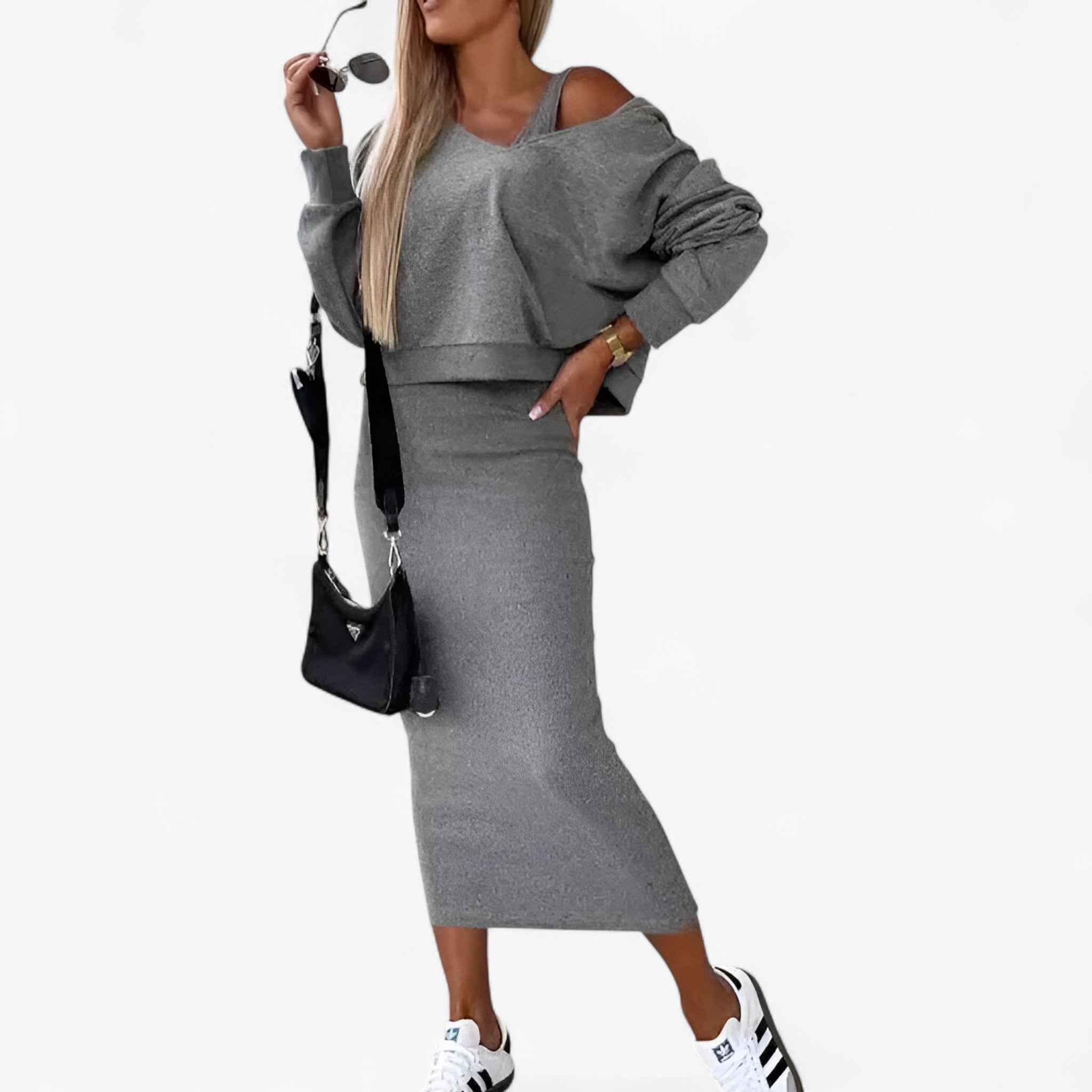 Lea | Damen Set aus Pullover und Kleid