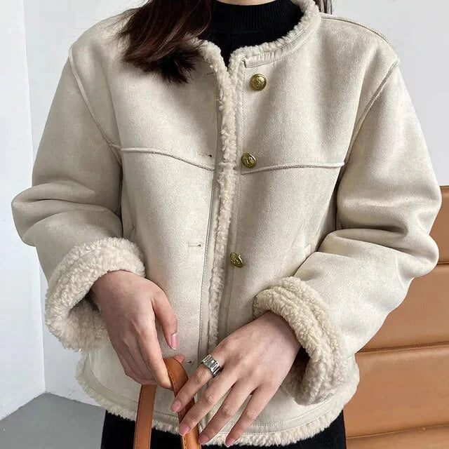 Damen Sherpa Mantel für Winter Eleganz
