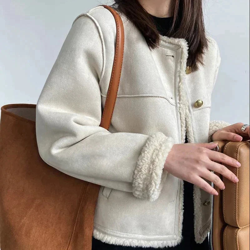 Damen Sherpa Mantel für Winter Eleganz
