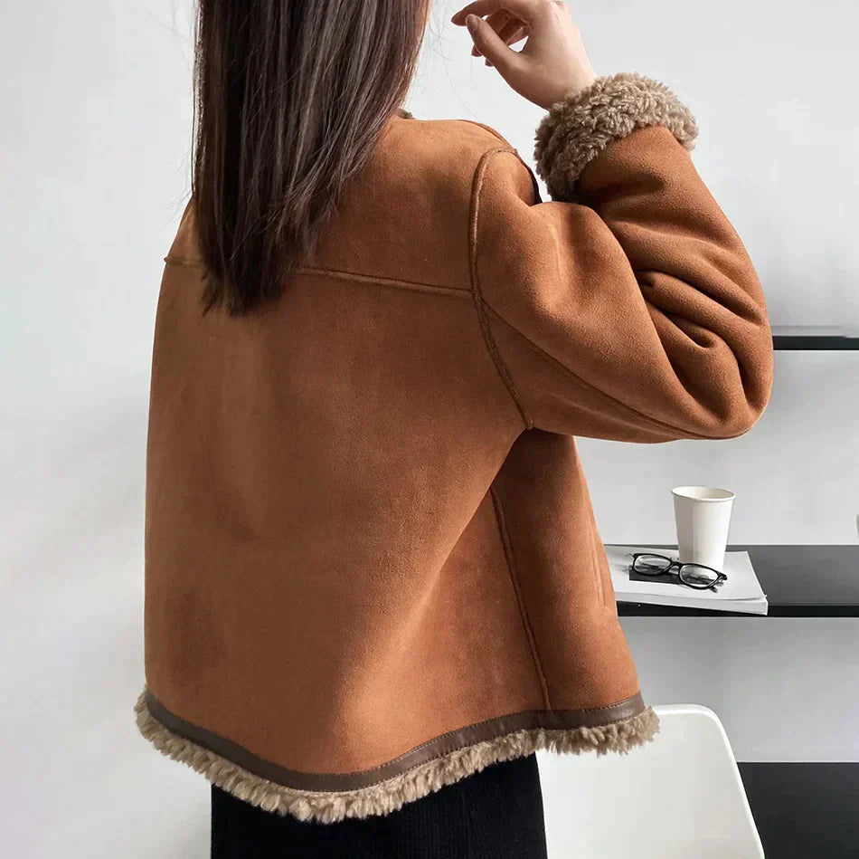 Damen Sherpa Mantel für Winter Eleganz