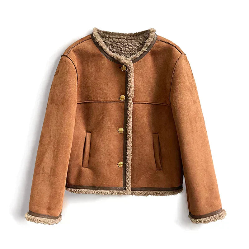Damen Sherpa Mantel für Winter Eleganz