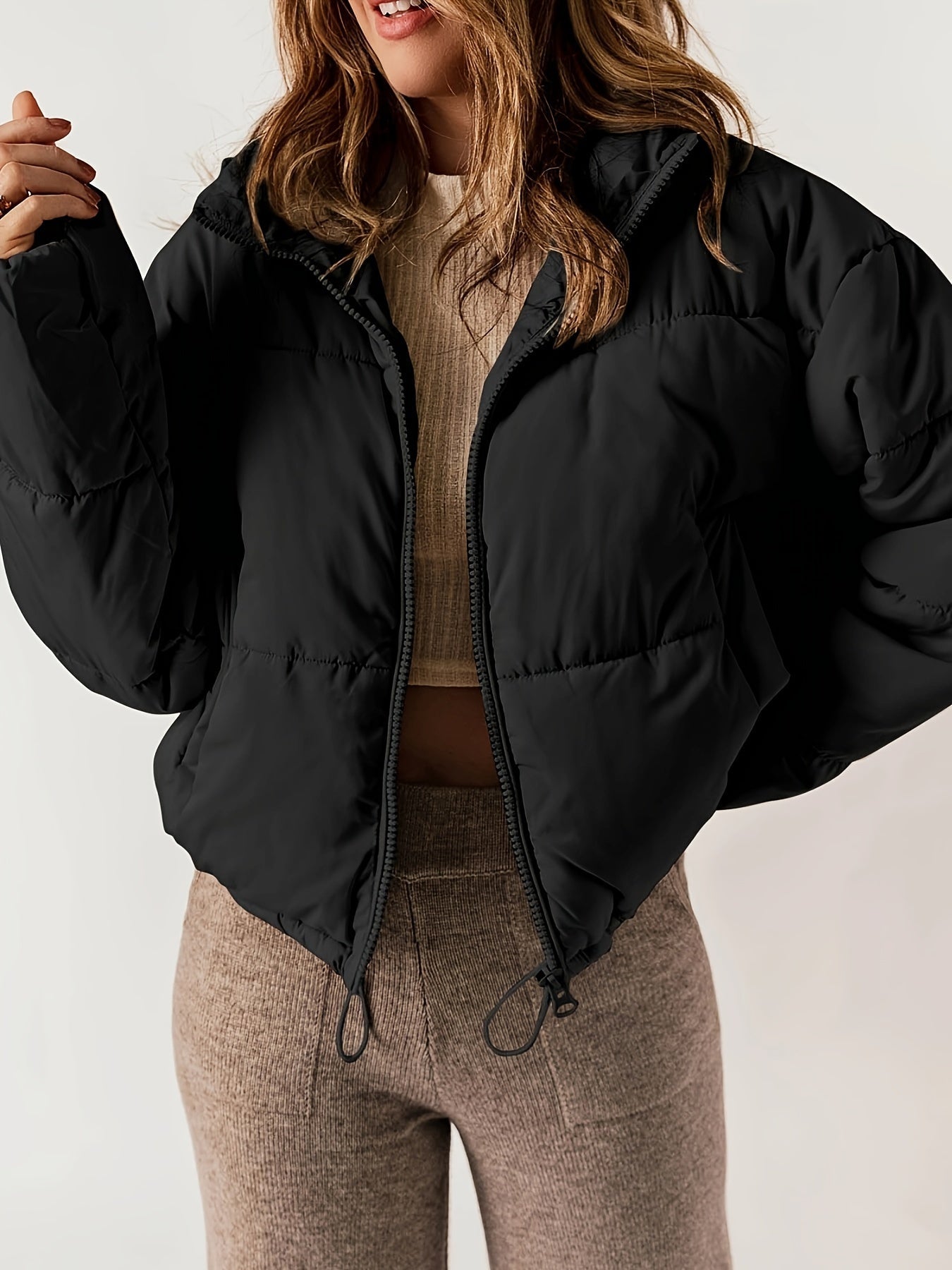 Damen Steppjacke Mit Reißverschluss Elegant 0