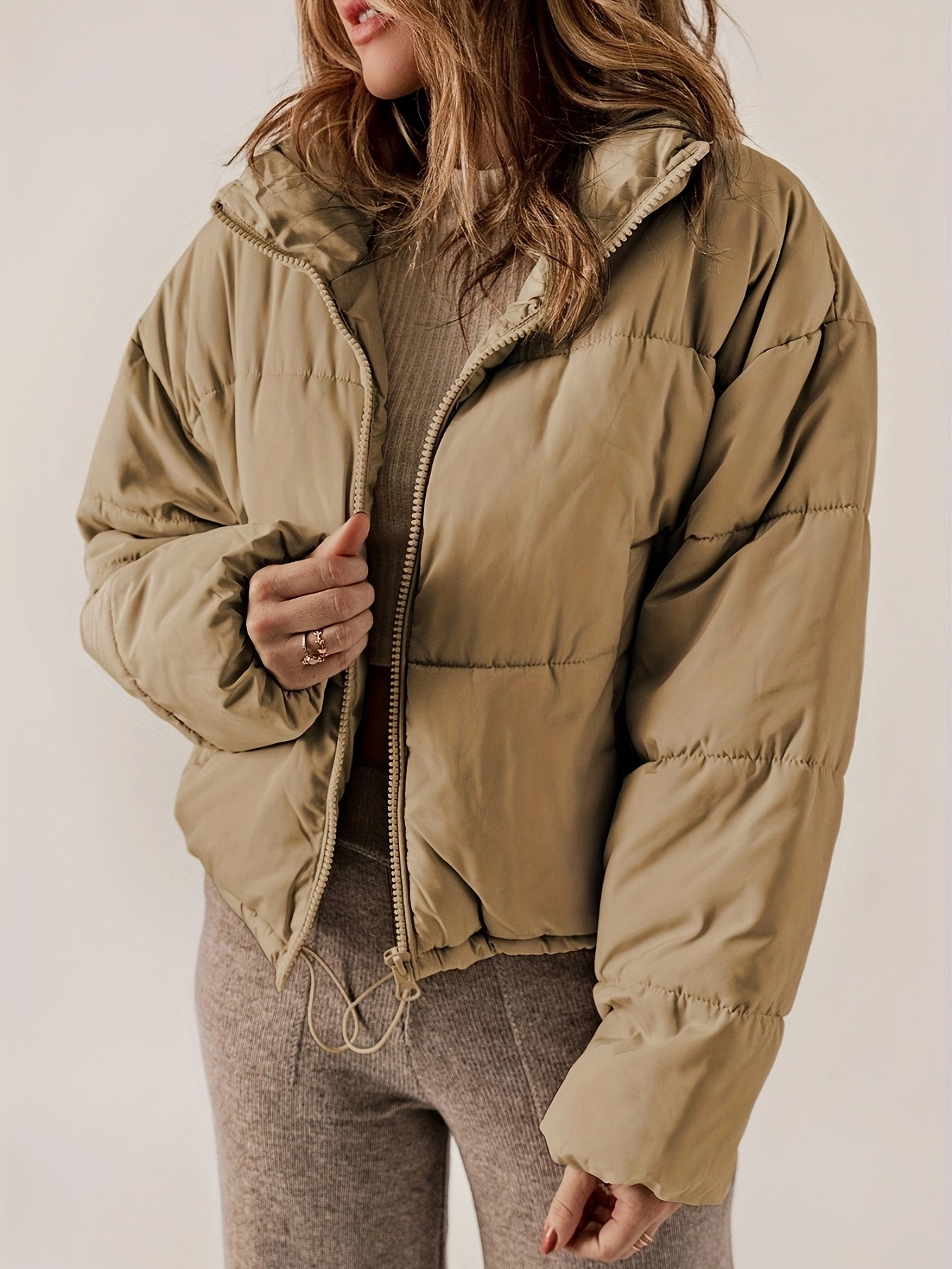Damen Steppjacke Mit Reißverschluss Elegant 1