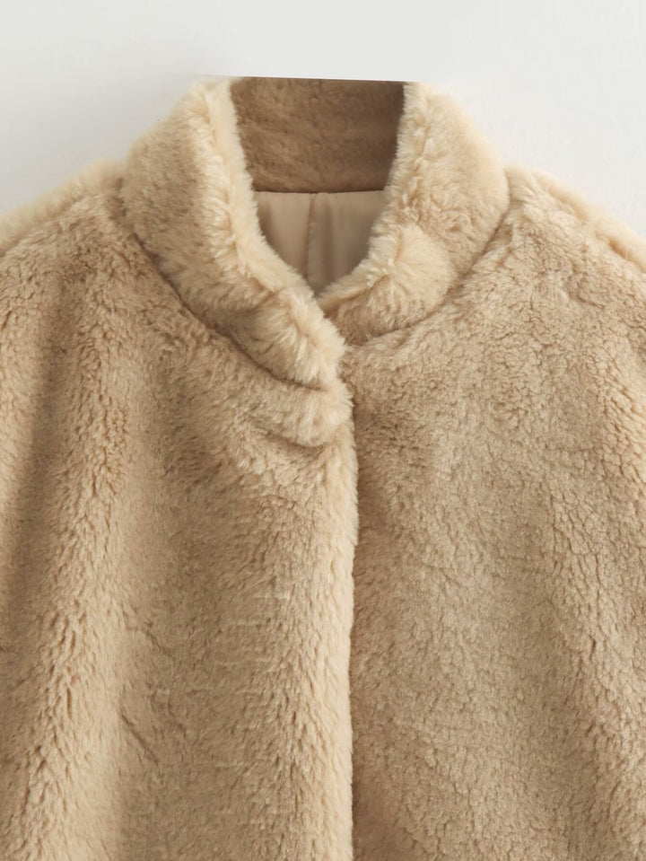 Damen Teddybär-Optik Jacke für Winter 1