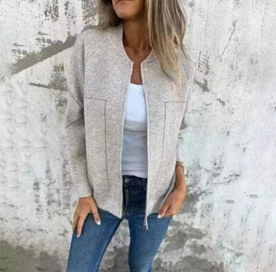 Damen Warme Jacke Mit Reißverschluss 1