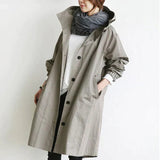 Damen Wasserabweisender Trenchcoat Schwarz