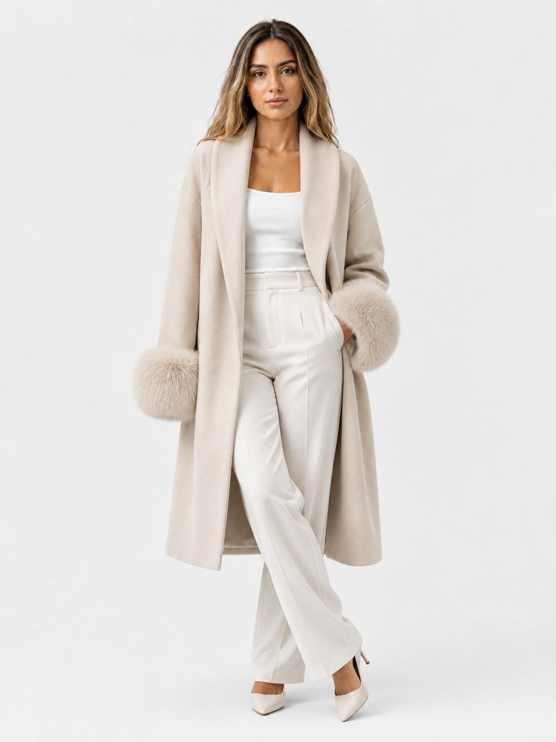 Manteau en laine marron élégant pour femmes