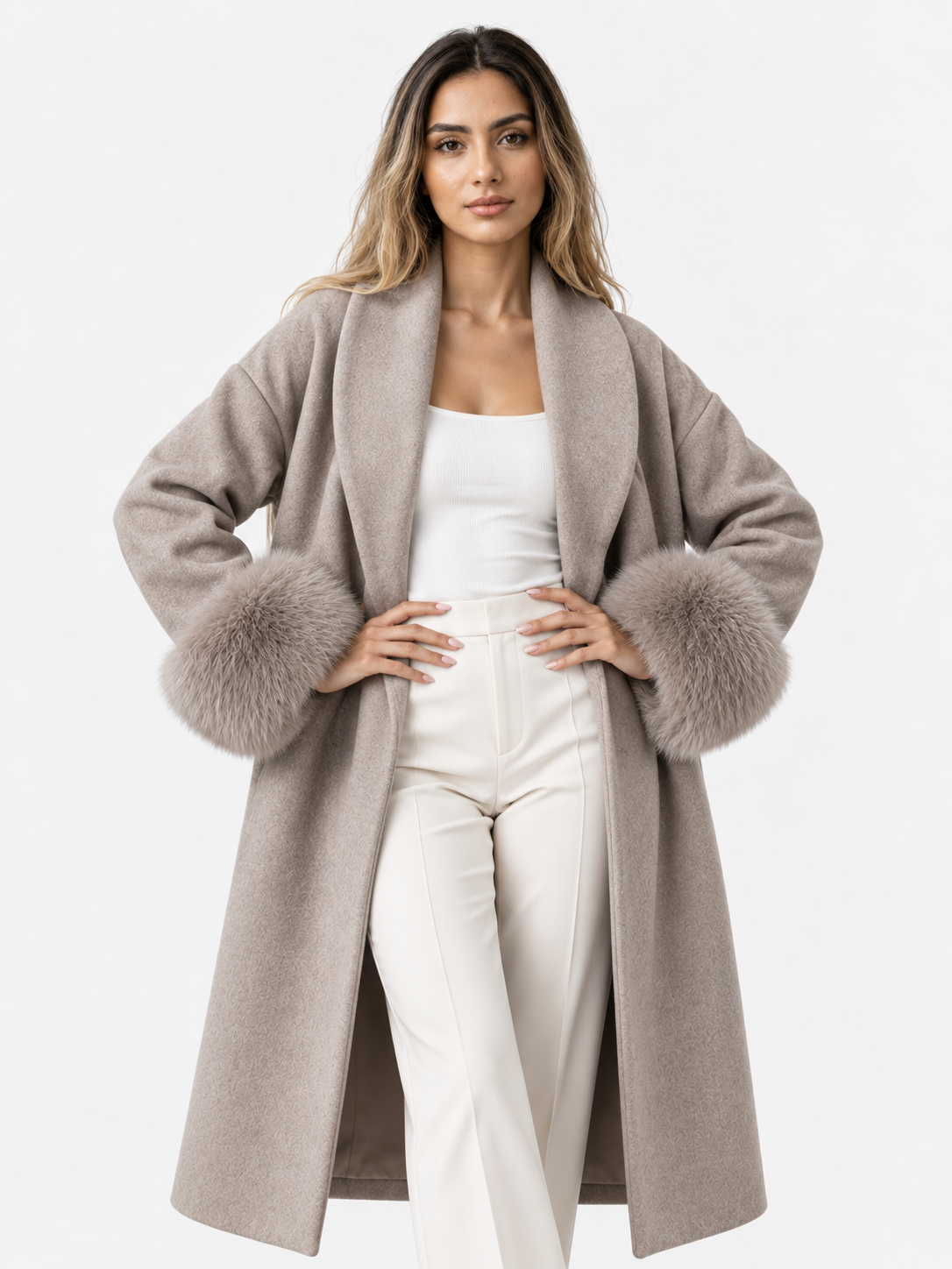 Manteau en laine marron élégant pour femmes