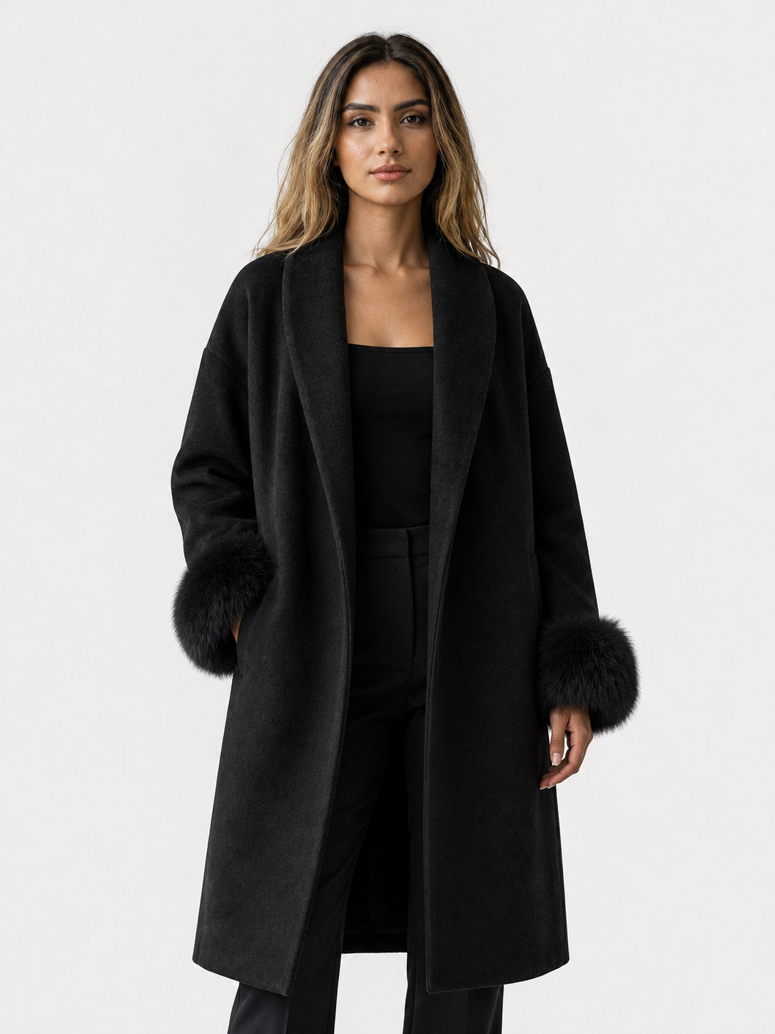 Manteau en laine marron élégant pour femmes