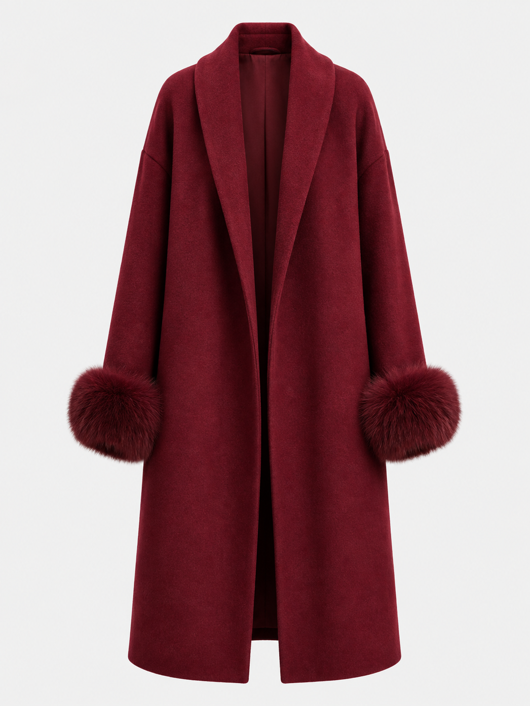 Elegantní hnědý vlněný dámský kabát  