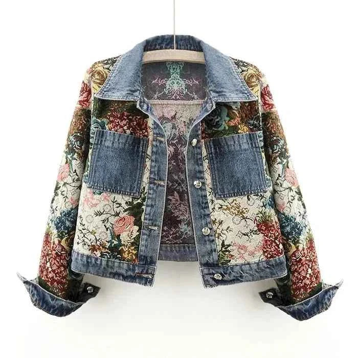 Camellia Blumen-Denimjacke