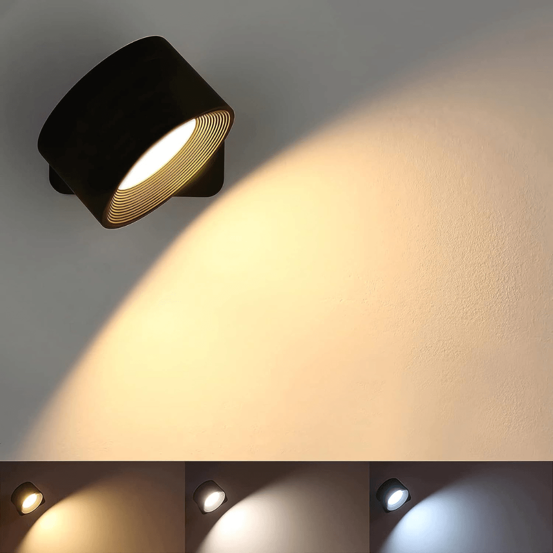 Wandleuchte mit Akku GlowFlex – 360° LED-Beleuchtung, vielseitig, elegant und praktisch