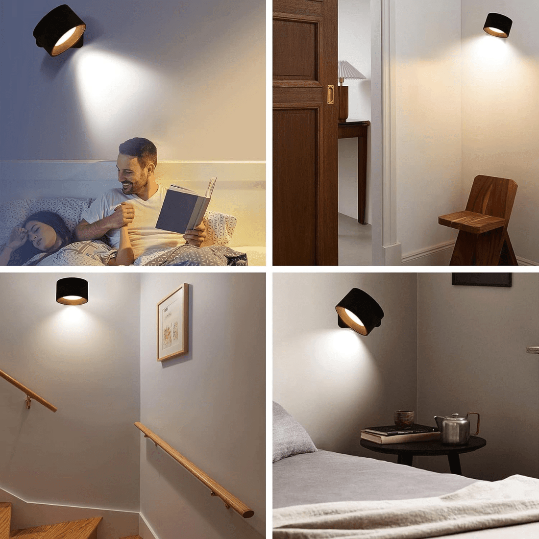 Wandleuchte mit Akku GlowFlex – 360° LED-Beleuchtung, vielseitig, elegant und praktisch