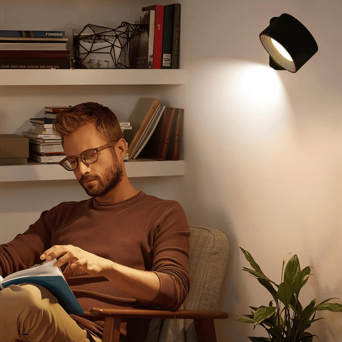 Wandleuchte mit Akku GlowFlex – 360° LED-Beleuchtung, vielseitig, elegant und praktisch