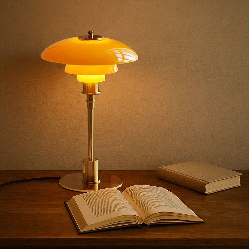 Moderne Dänische Designer-Tischlampe - Geschichteter Schirm, LED