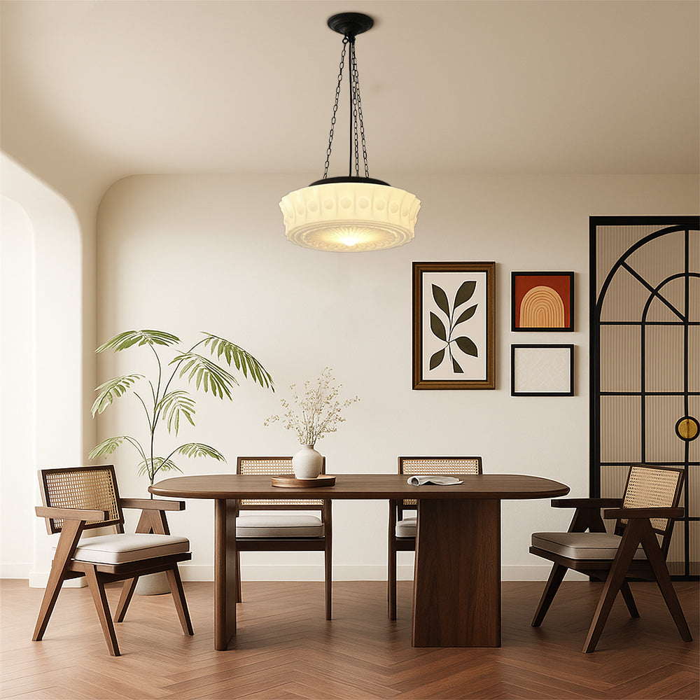 Thalessia – Elegante Melkwitte Hängeleuchte mit Modernem Minimalistischem Design