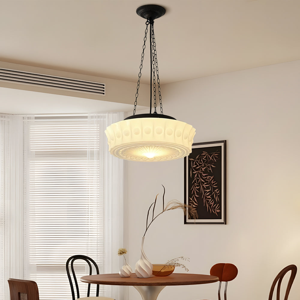 Thalessia – Elegante Melkwitte Hängeleuchte mit Modernem Minimalistischem Design