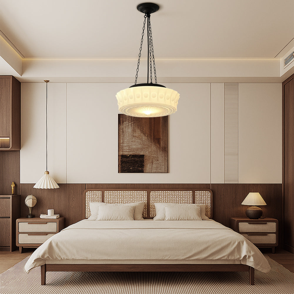 Thalessia – Elegante Melkwitte Hängeleuchte mit Modernem Minimalistischem Design