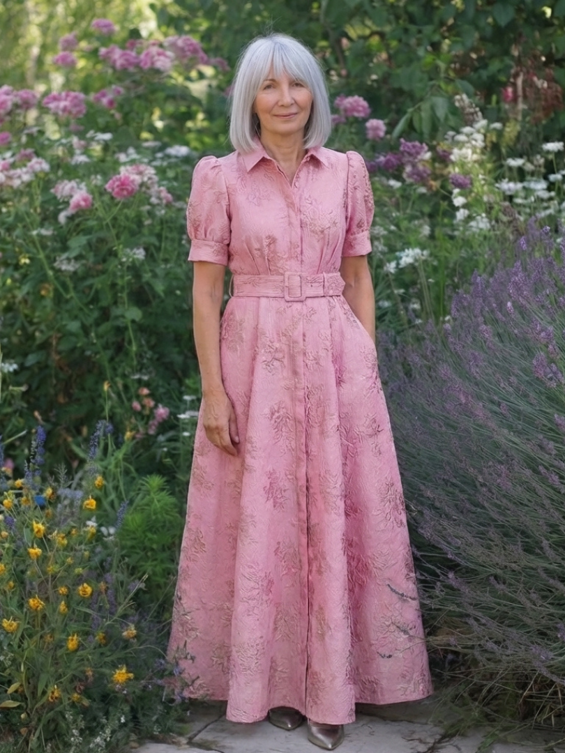 Lina & Emma™ | Geblümtes Maxikleid mit Gürtel
