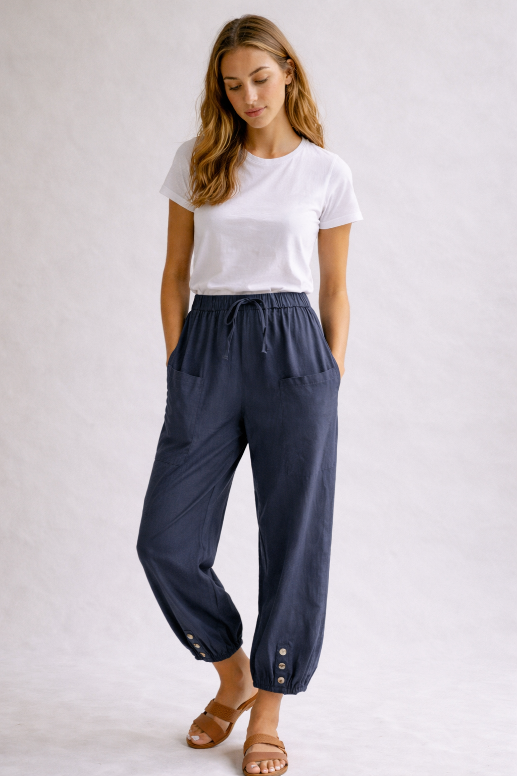 Elegante lockere Hose mit hohem Bund für einen stilvollen Look