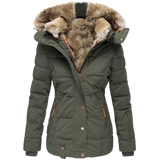 Eleganter Damen Wintermantel mit Fellkragen