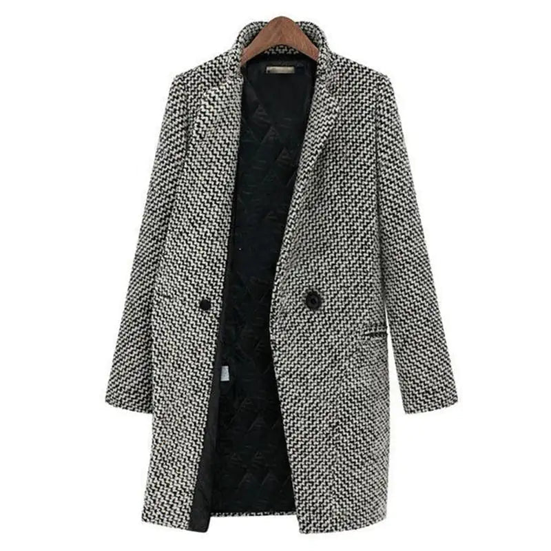 Eleganter Damen Wintermantel mit V-Ausschnitt